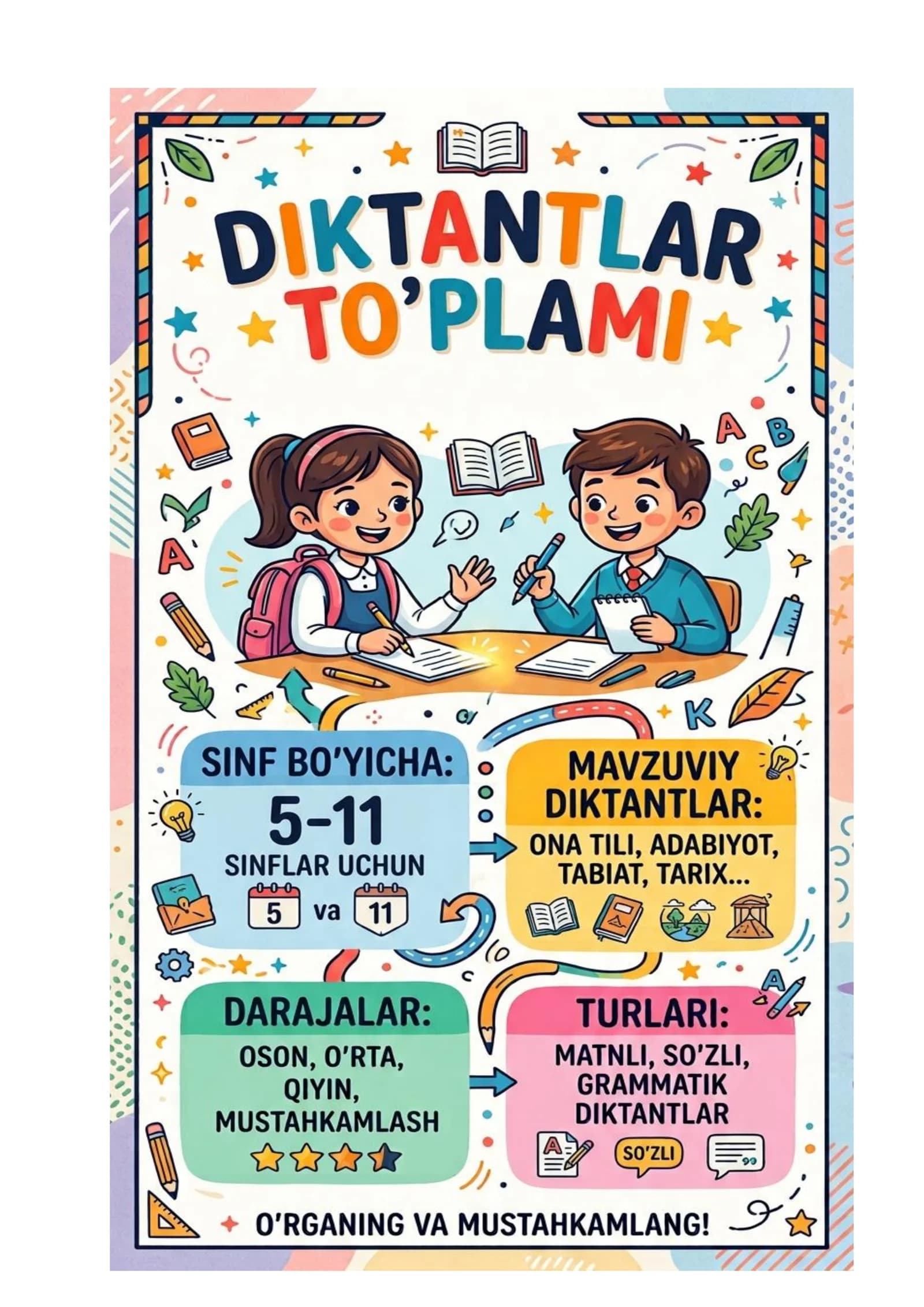 Diktantlar to'plami 5-11 sinflar uchun