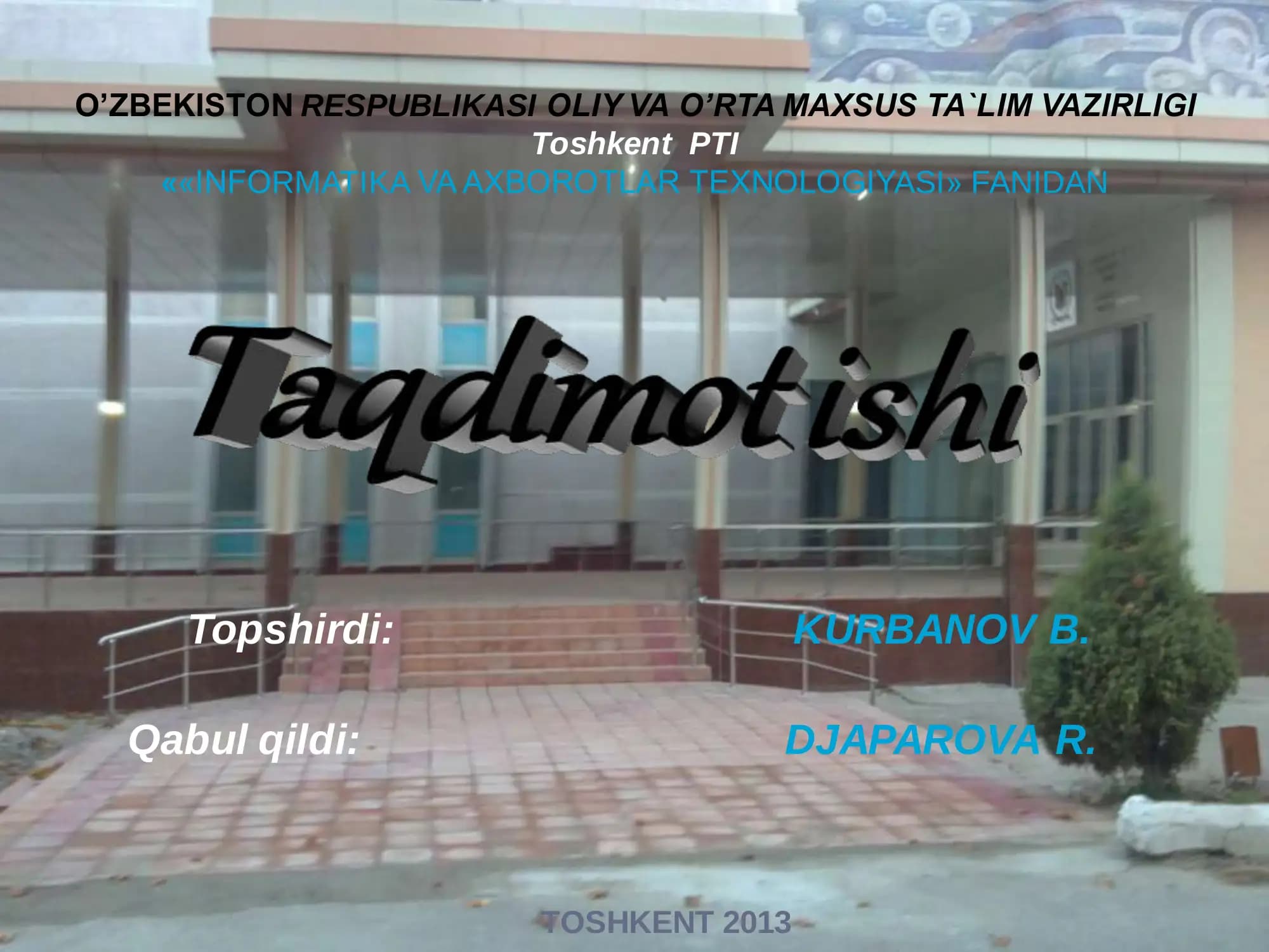MS Access dasturining asosiy elementlari va maydonlar xususiyatlari