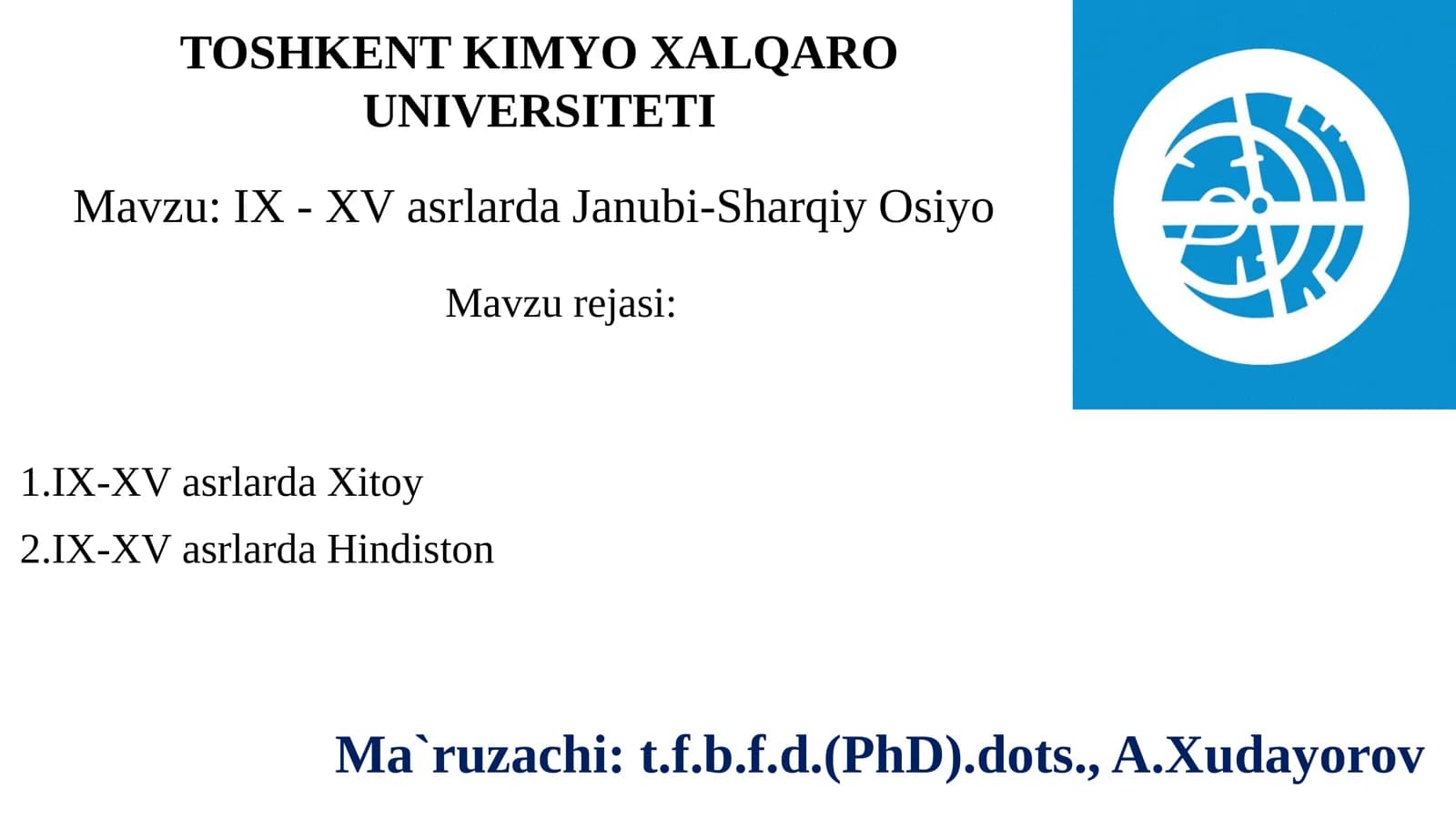 IX - XV asrlarda Janubi-Sharqiy Osiy