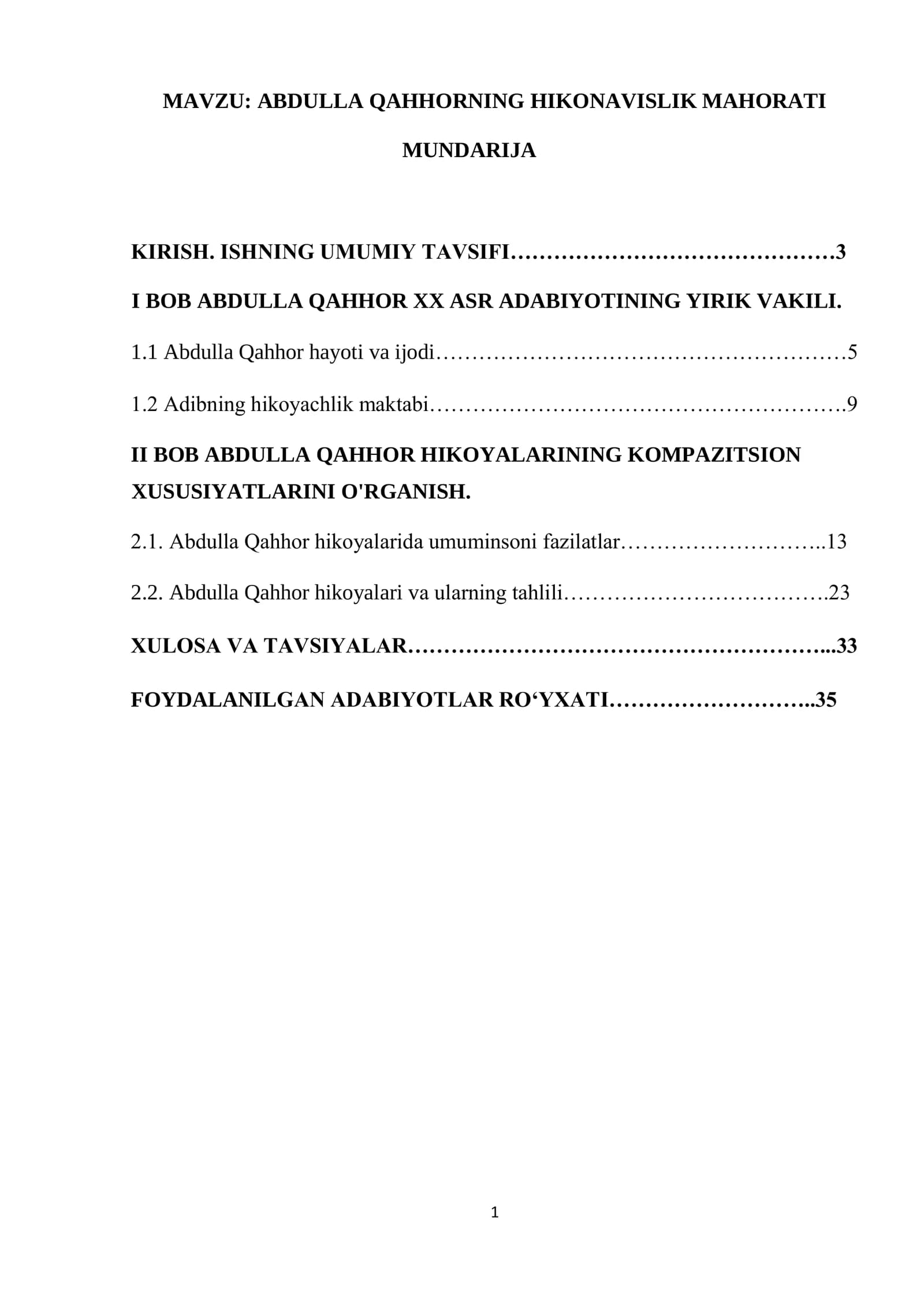 ABDULLA QAHHORNING HIKONAVISLIK MAHORATI