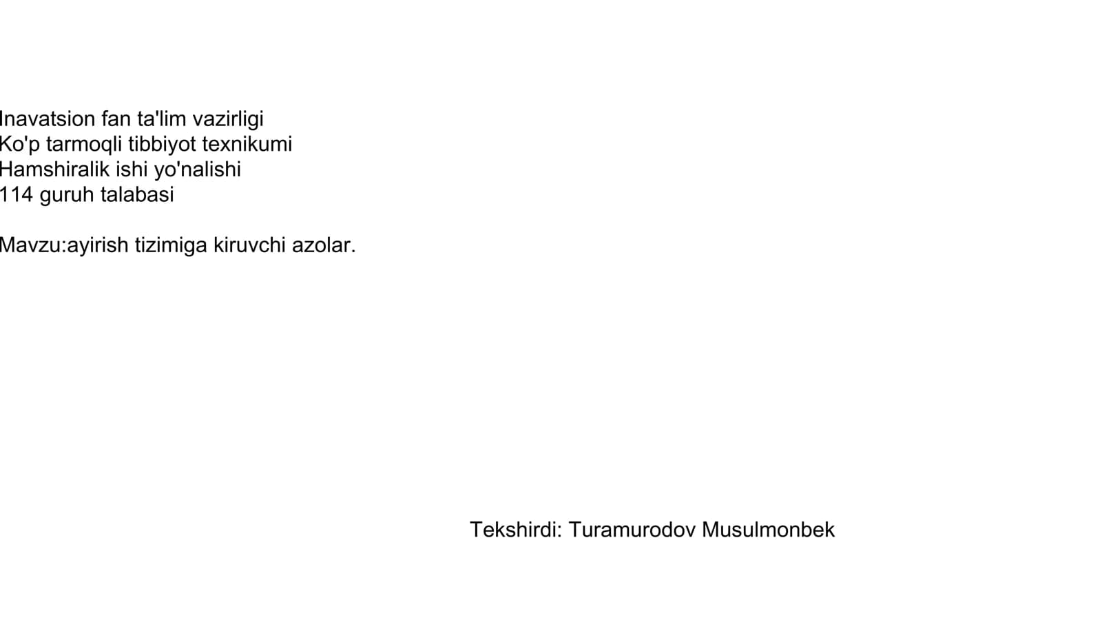 Turamurodov Musulmonbek