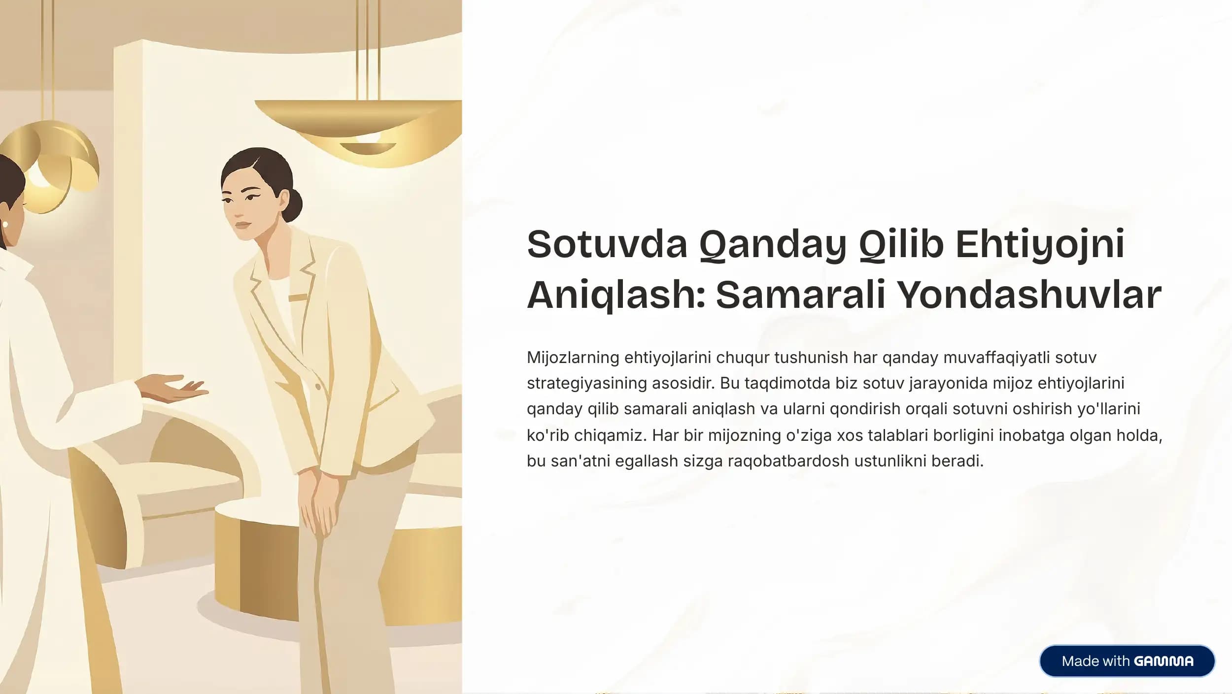 Sotuvda Qanday Qilib Ehtiyojni Aniqlash