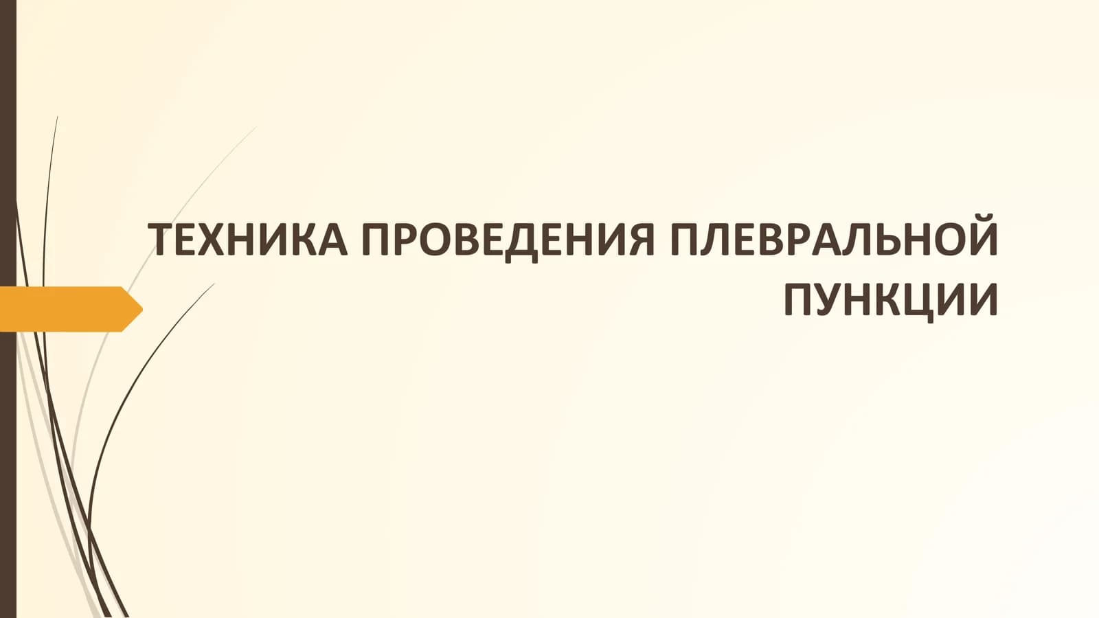 ТЕХНИКА ПРОВЕДЕНИЯ ПЛЕВРАЛЬНОЙ