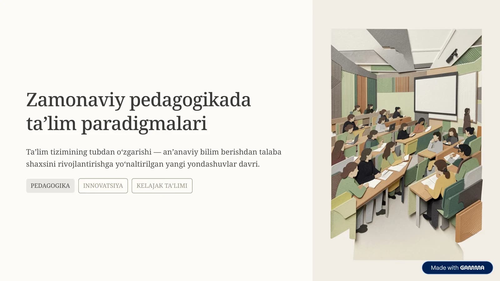 Zamonaviy pedagogikada taʼlim paradigmalari