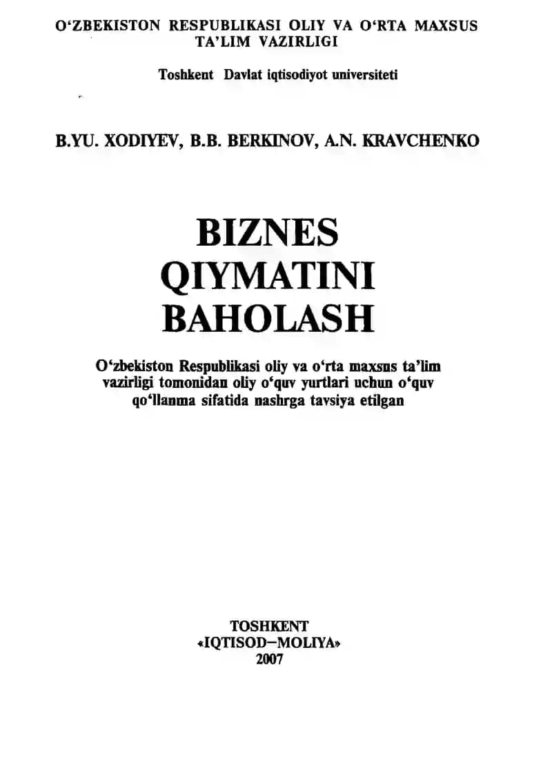 Biznes Qiymatini Baholash