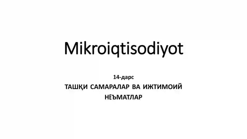 Mikroiqtisodiyot