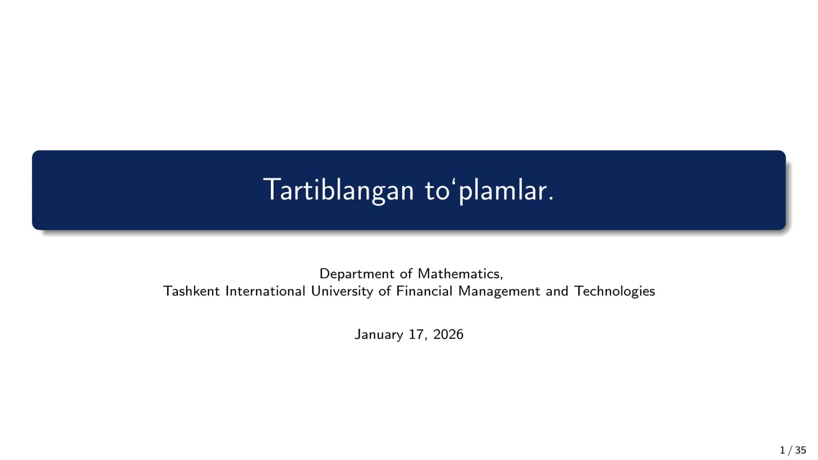 Tartiblangan to‘plamlar