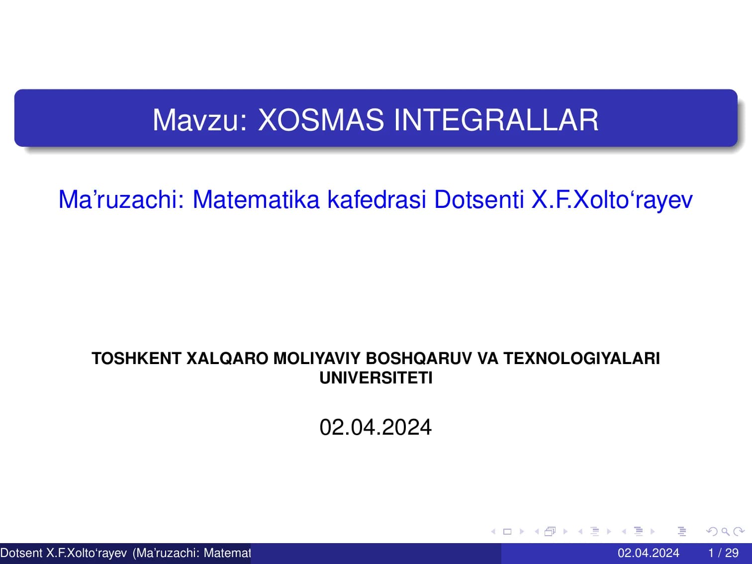XOSMAS INTEGRALLAR