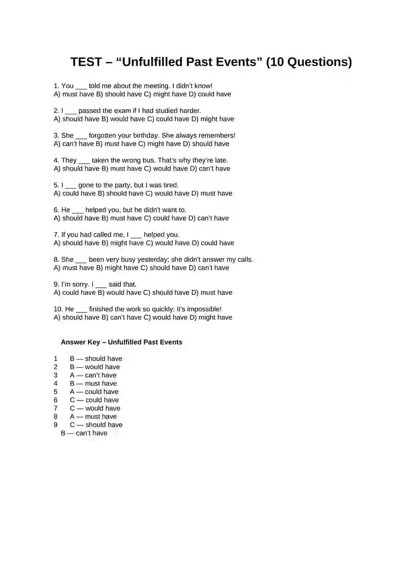 Unfulfilled Past Events