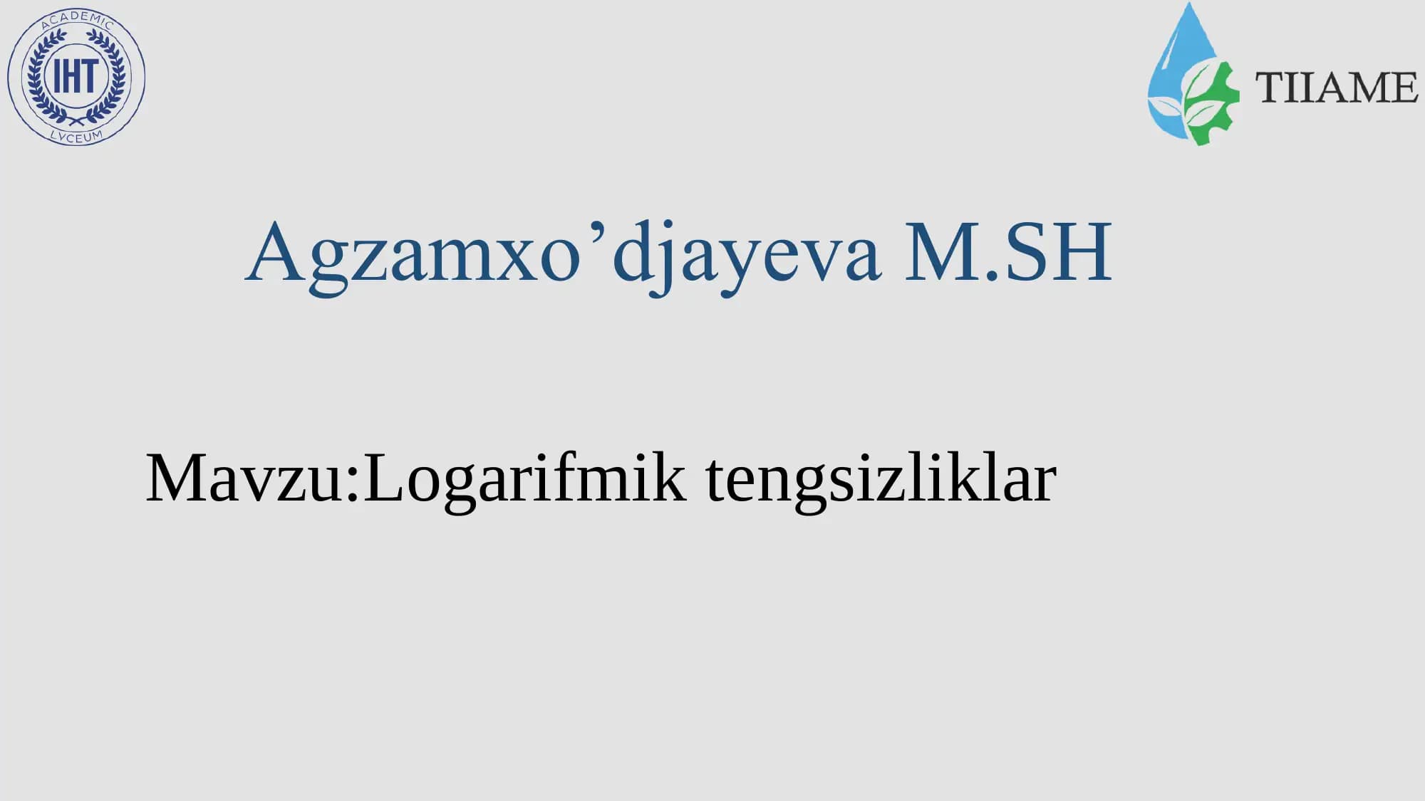 Logarifmik tengsizliklar