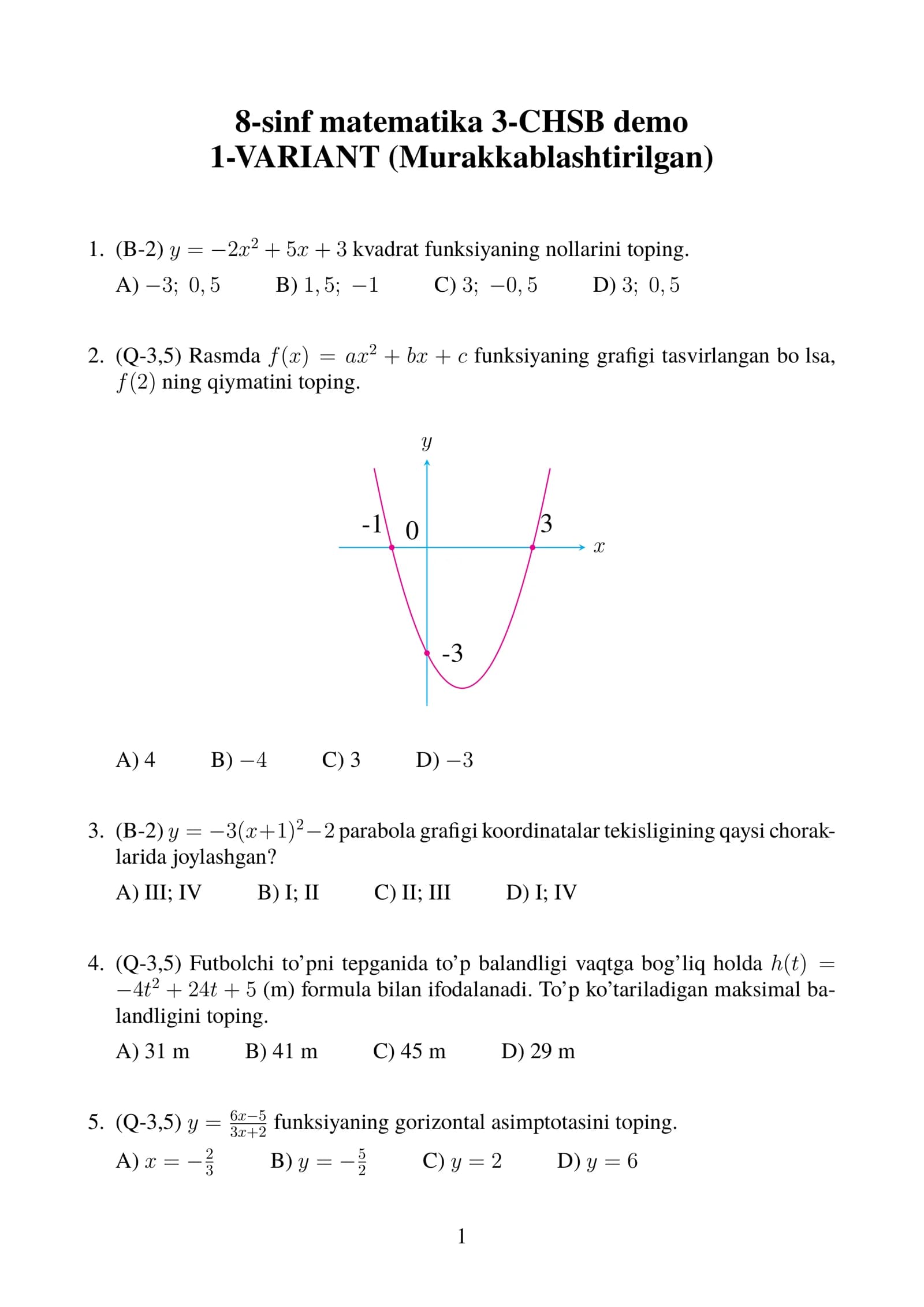8-sinf matematika 3-CHSB demo