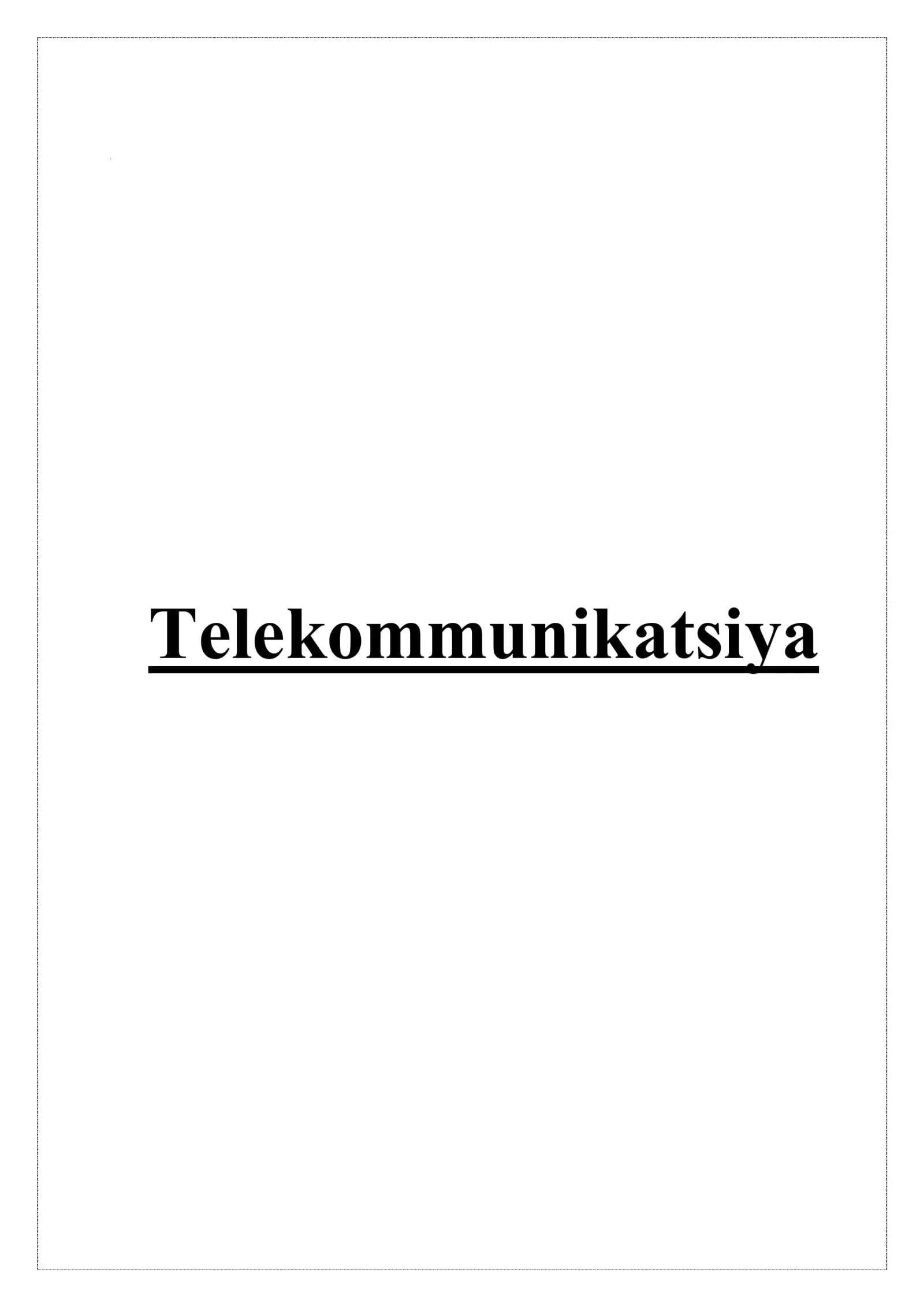 Telekommunikatsiya