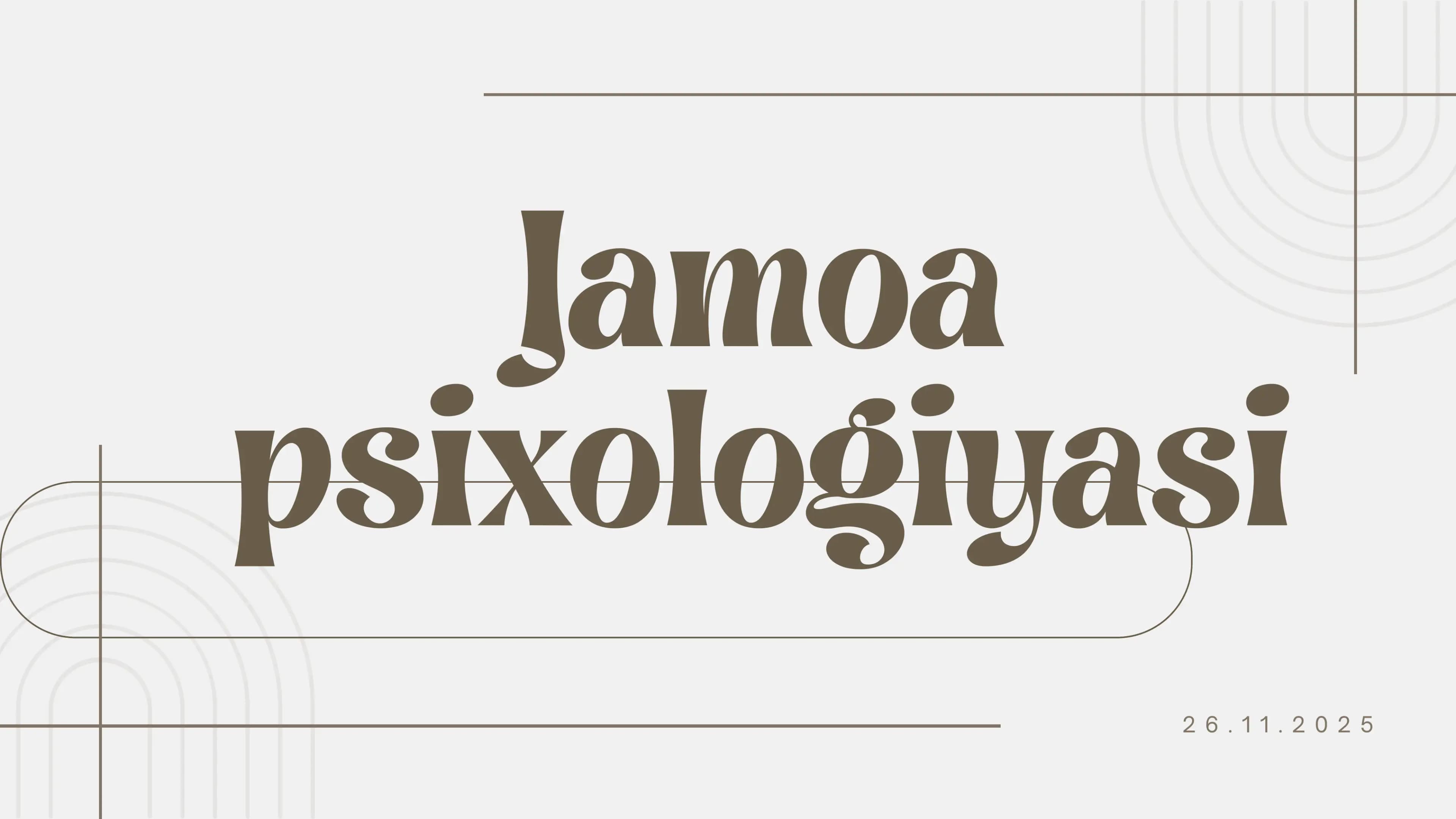 Jamoa psixologiyasi