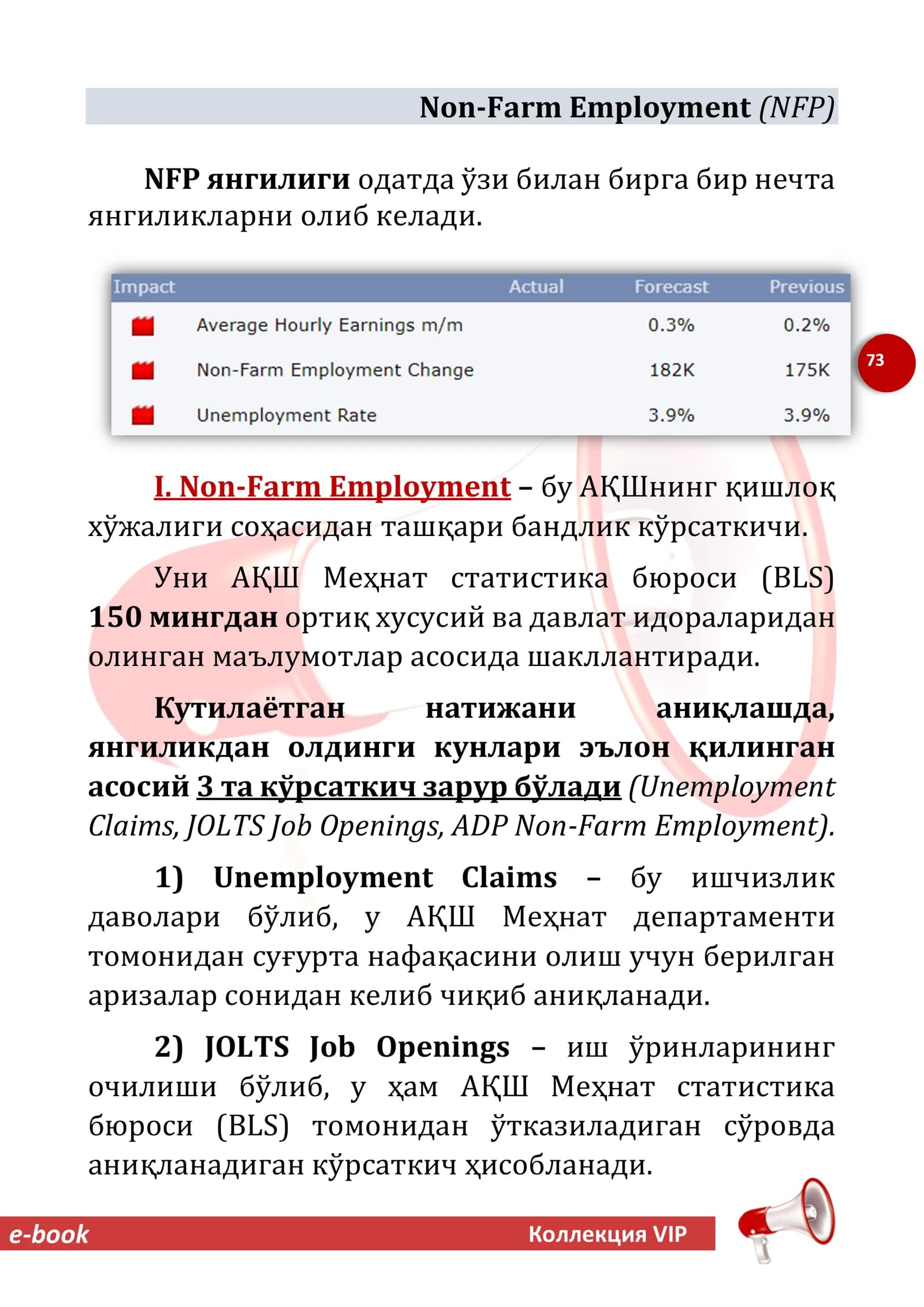 Non-Farm Employment (NFP)