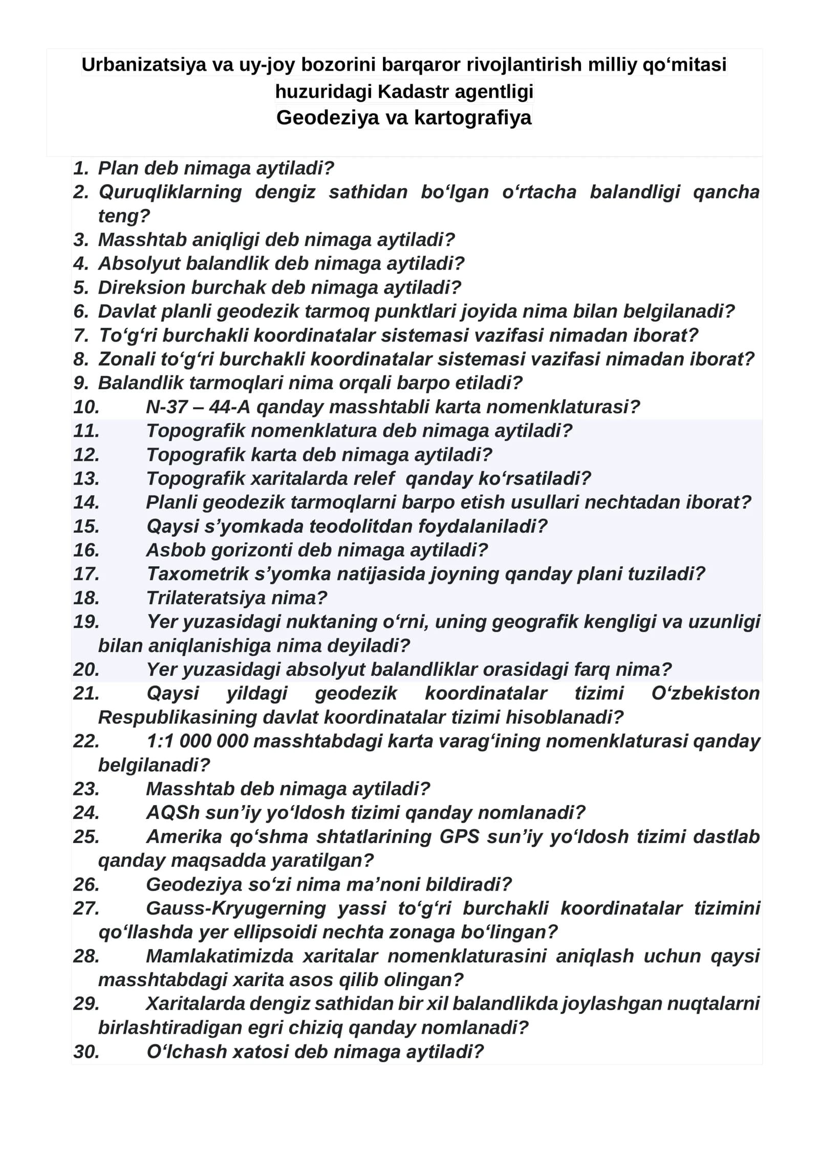 Geodeziya va kartografiya