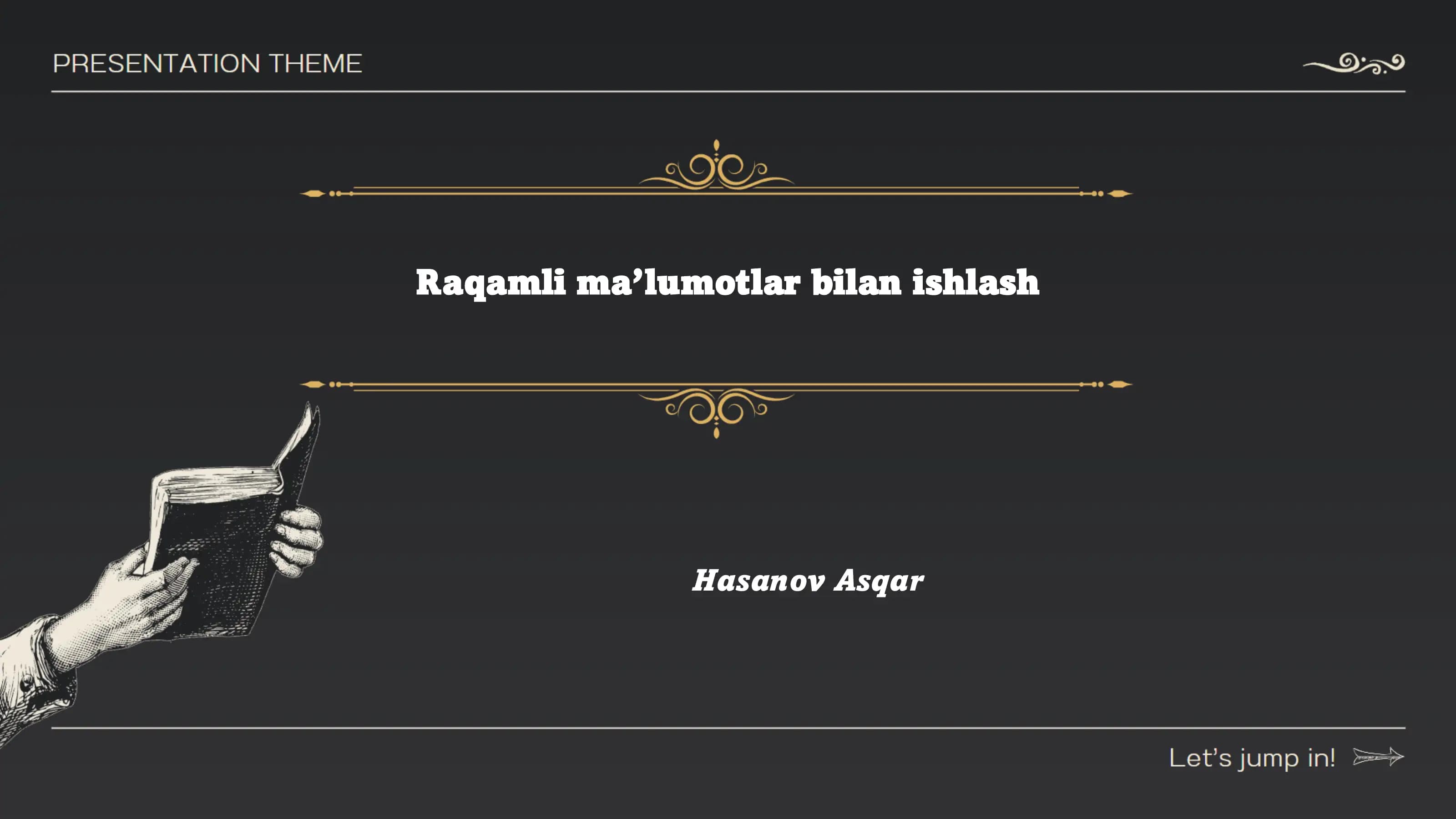 Raqamli Ma'lumotlar bilan Ishlash