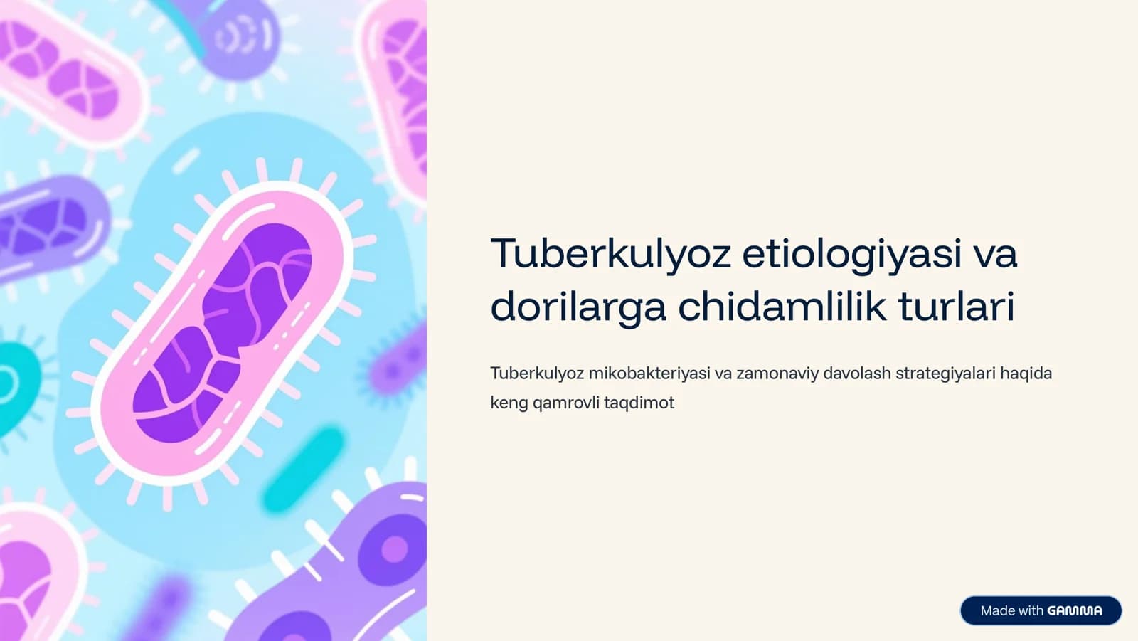 Tuberkulyoz etiologiyasi va dorilarga chidamlilik turlari