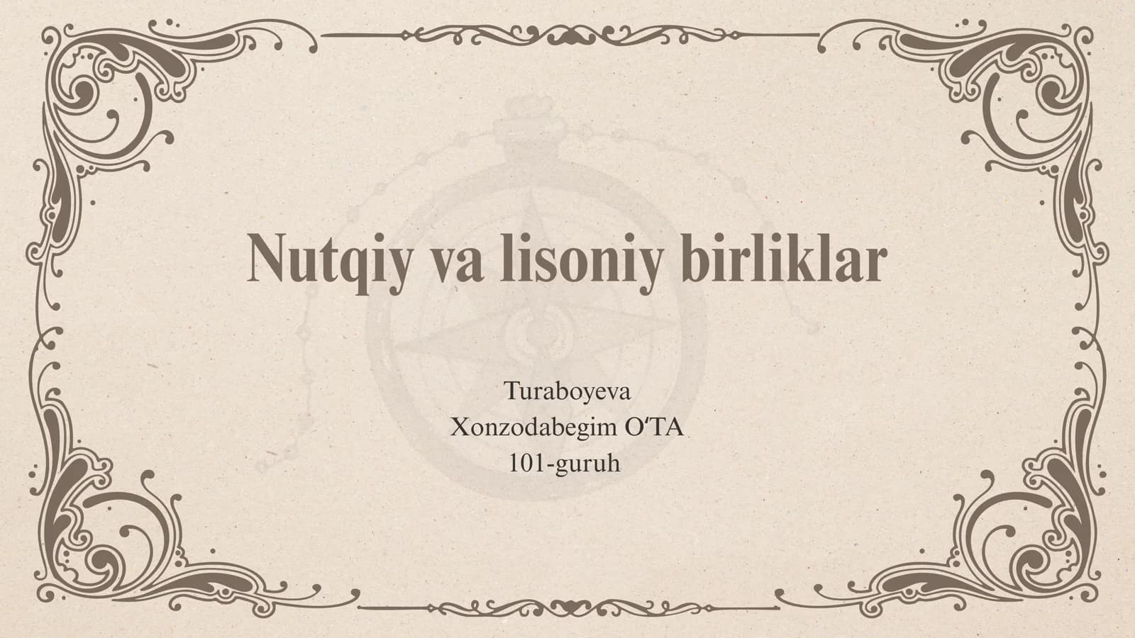 nutqiy va lisoniy birliklar