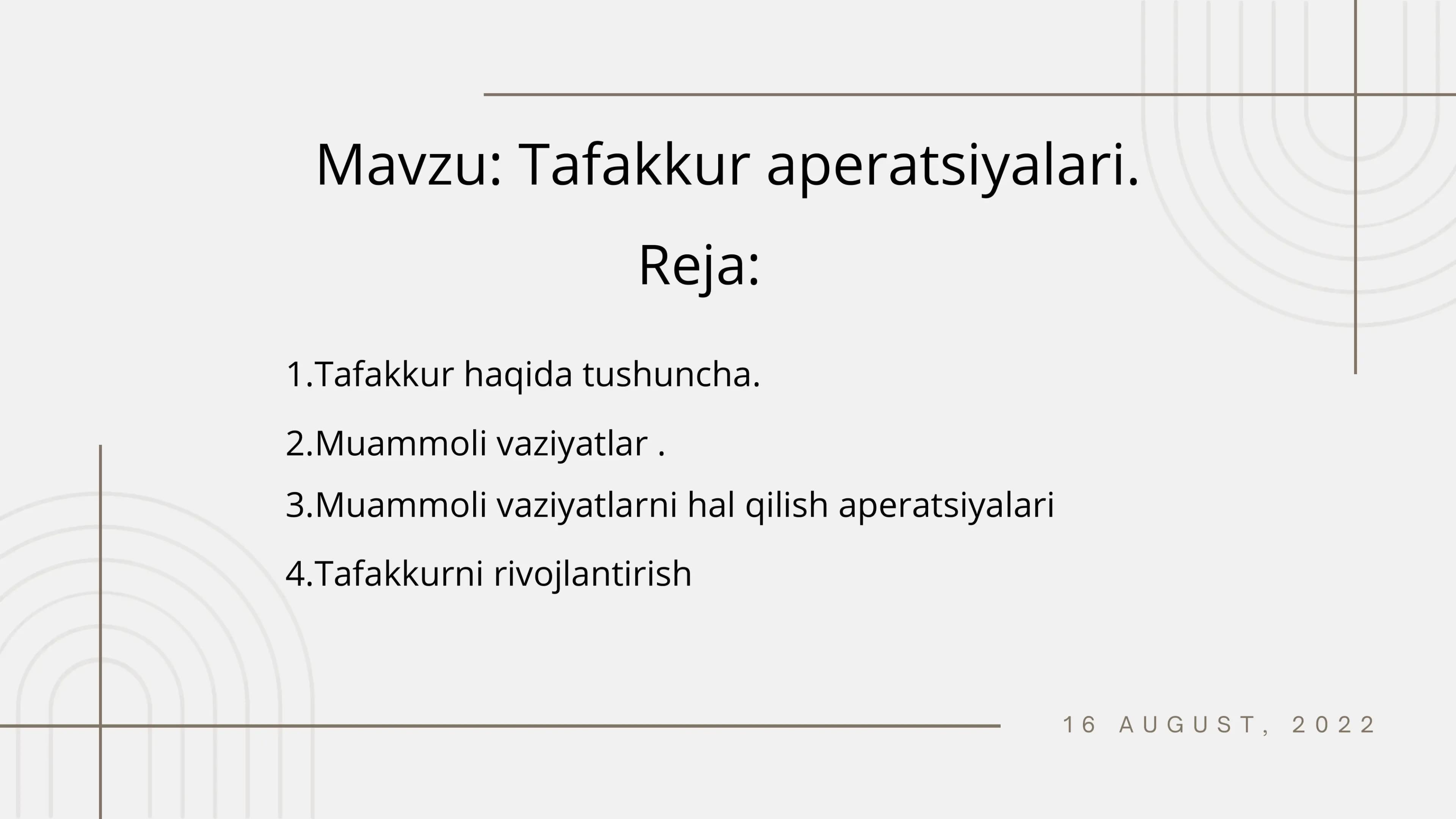 Tafakkur Mavzusida slayd