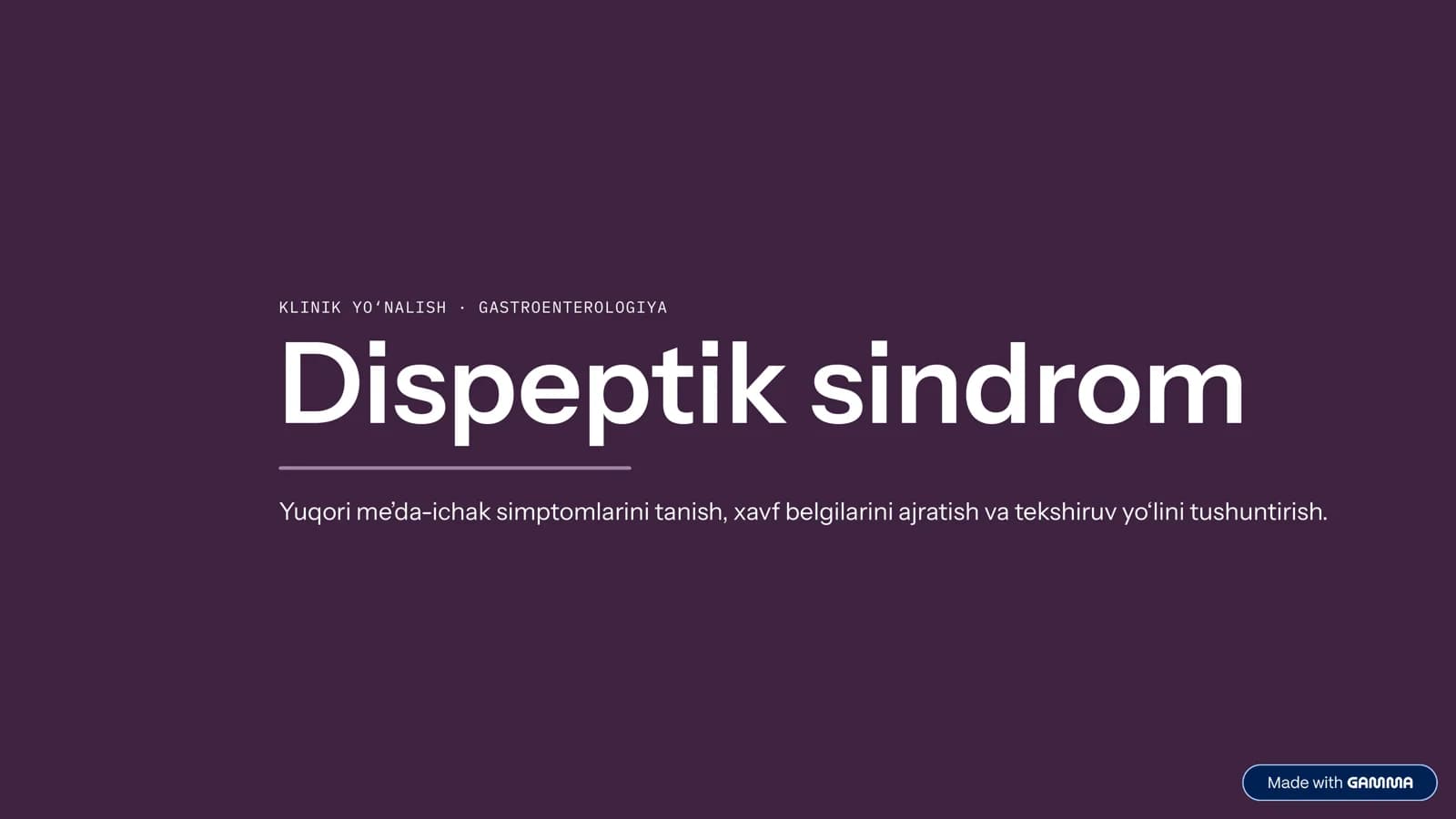 Dispeptik sindrom