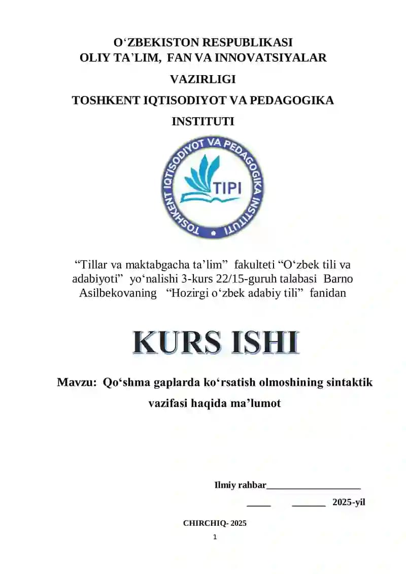 O‘zbek tili va adabiyoti