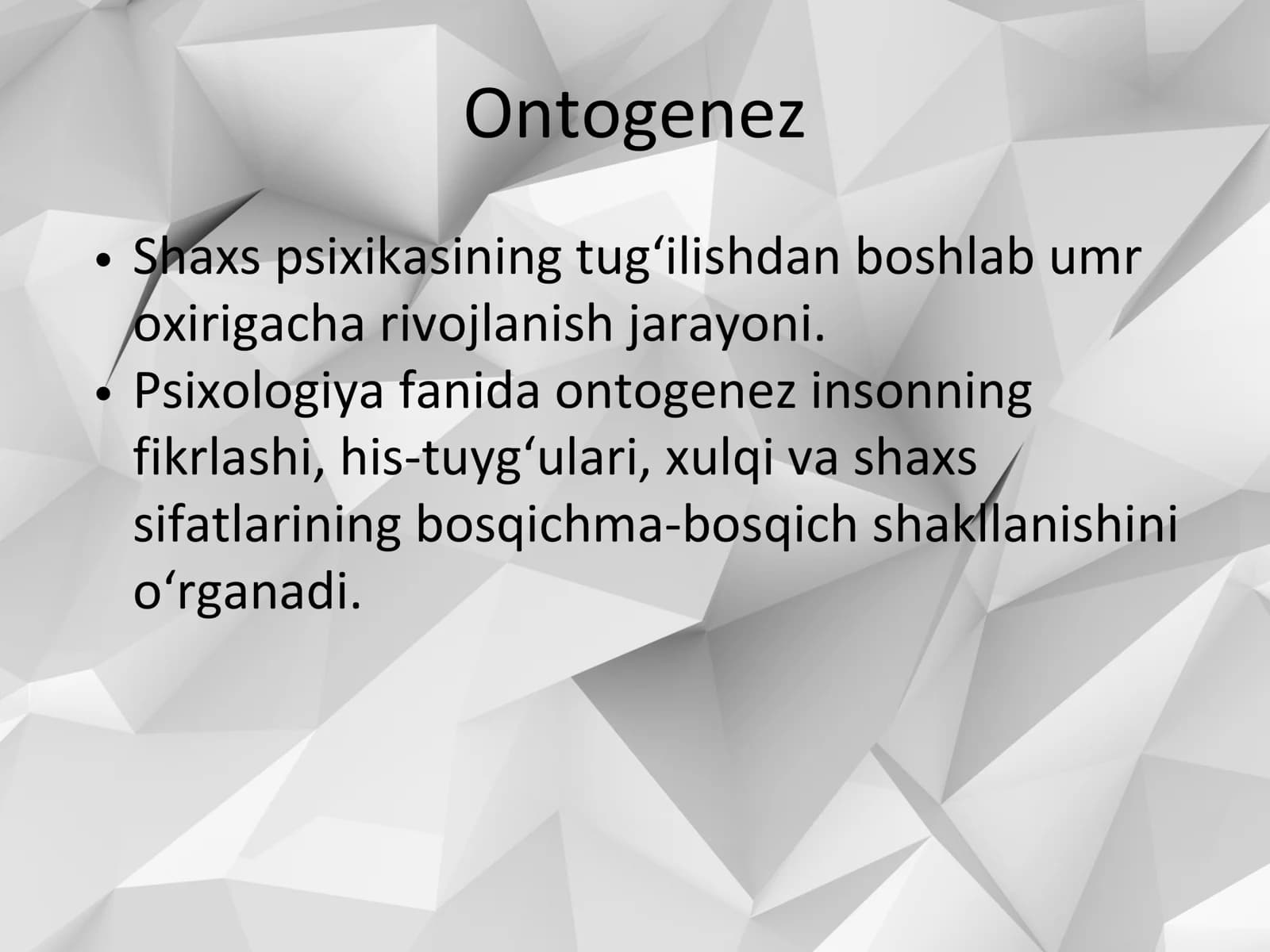 Ontogenez