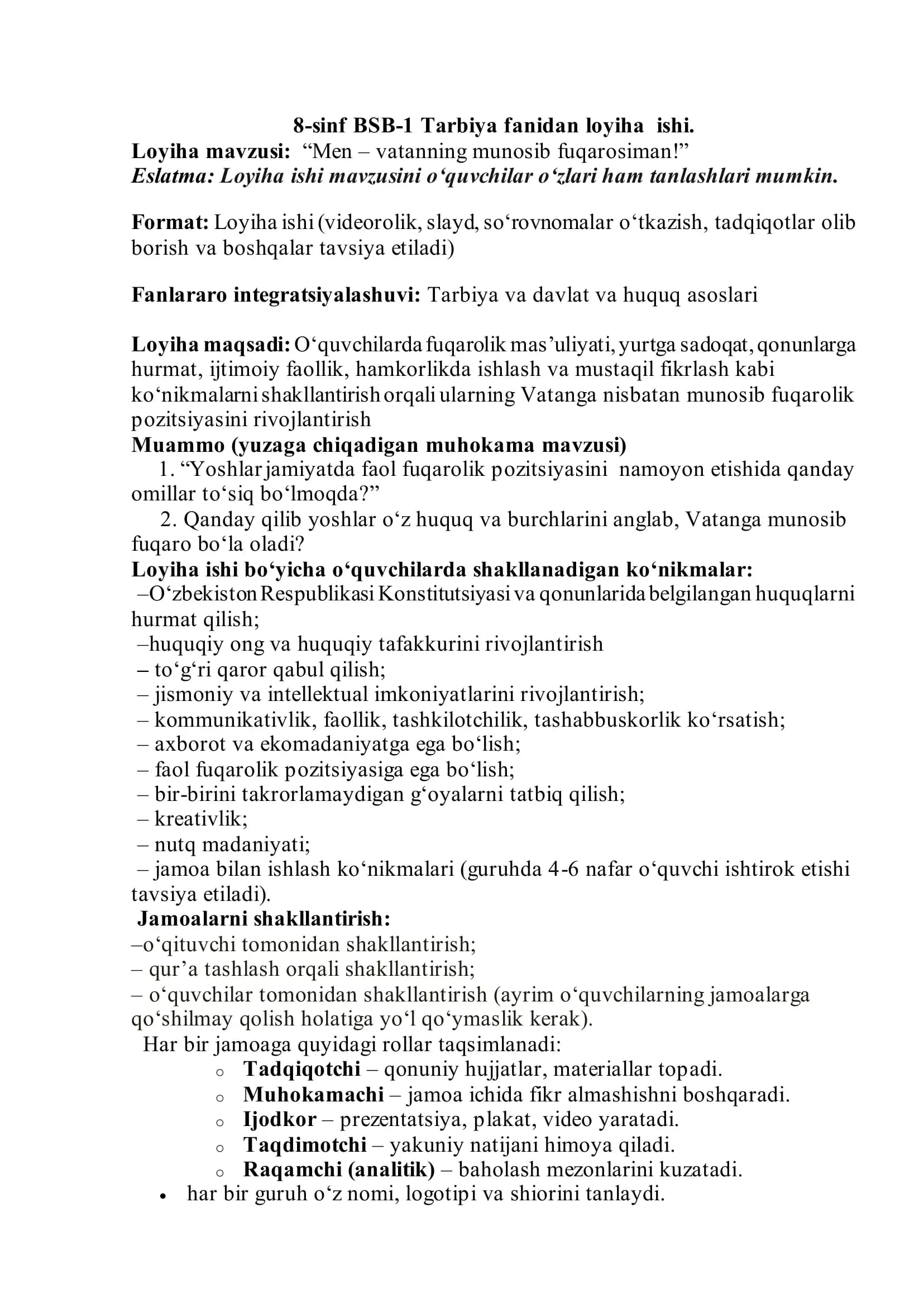 8-sinf Tarbiya Bsb-1