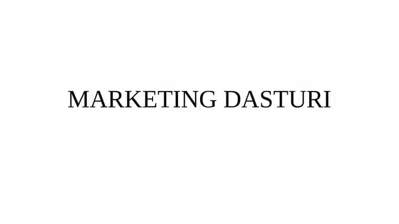 Marketing dasturi