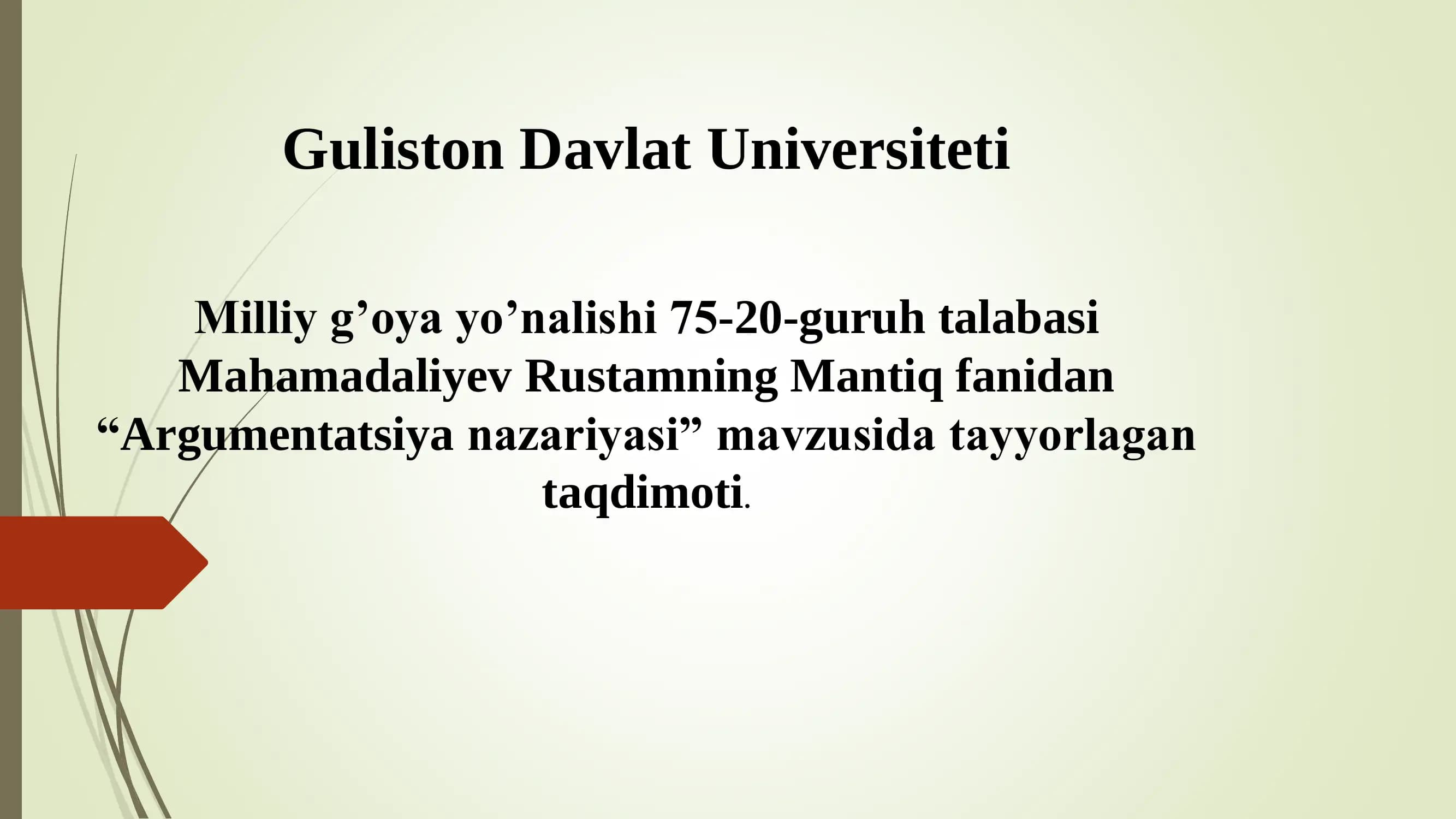 "Argumentatsiya nazariyasi"