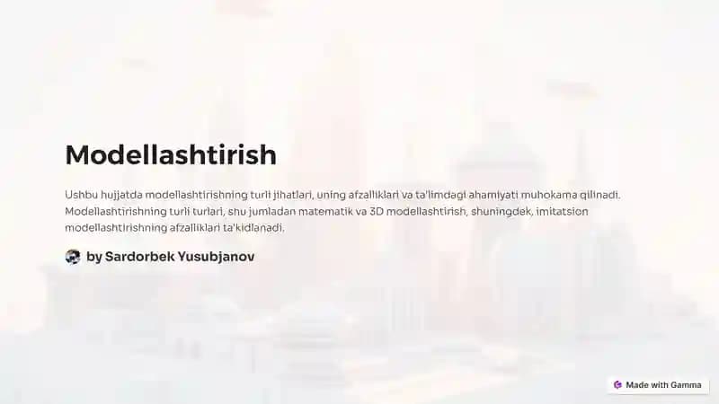 Modellashtirish