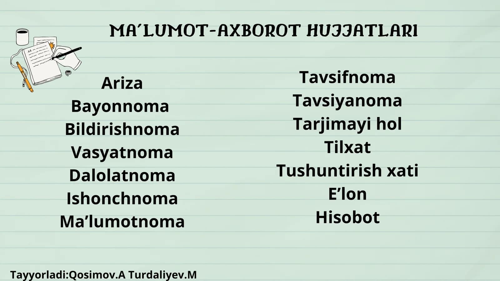 Ma’lumot-axborot hujjatlari
