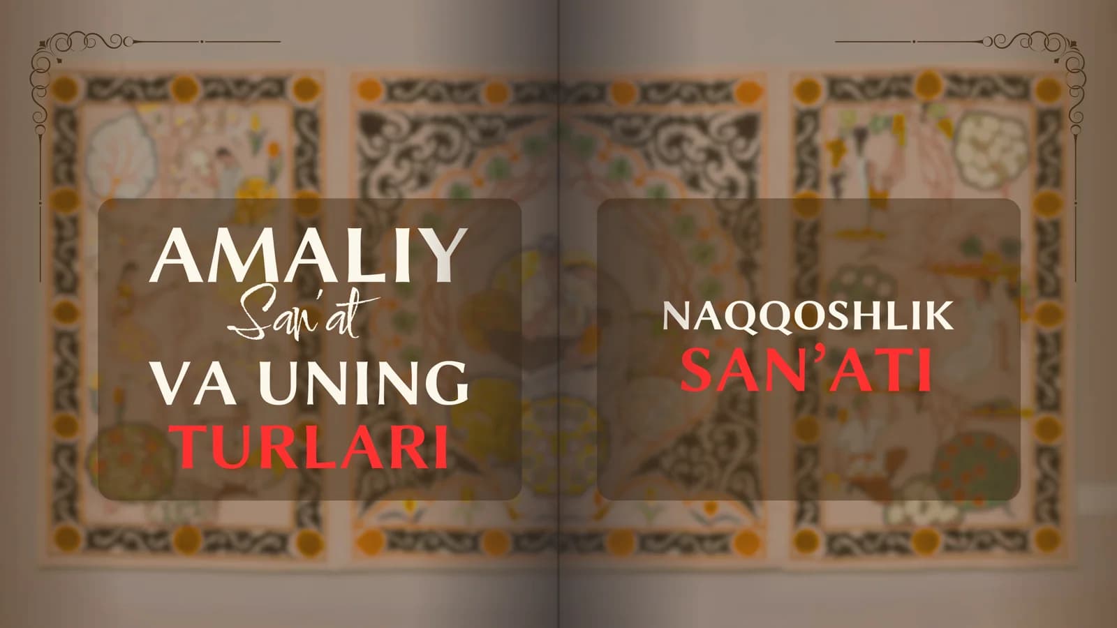 AMALIY SAN'AT VA UNING TURLARI