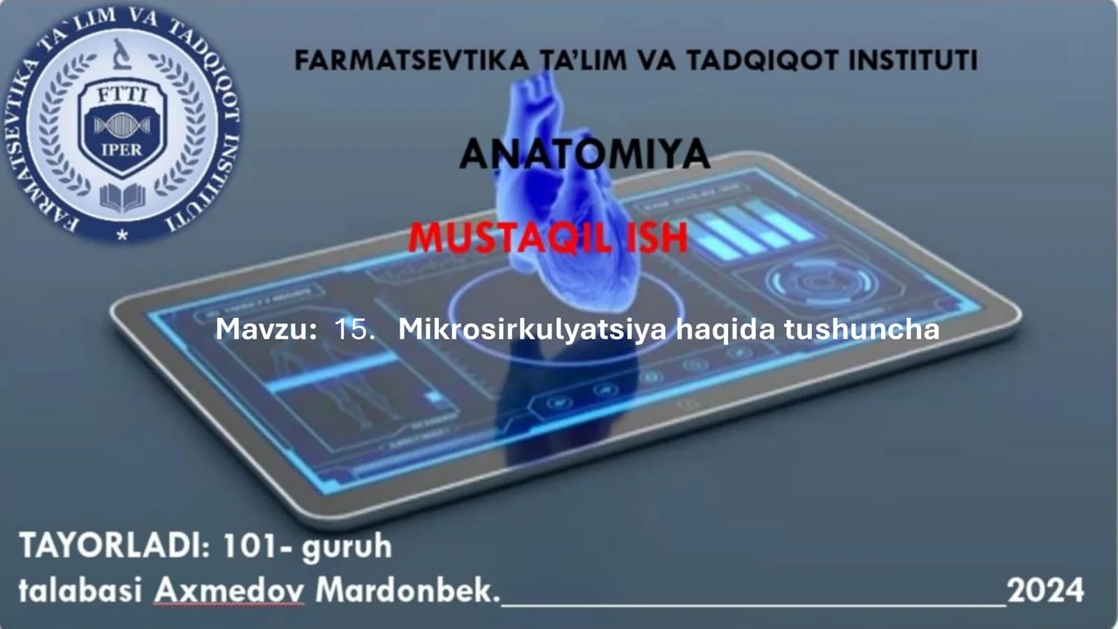 15. Mikrosirkulyatsiya haqida tushuncha