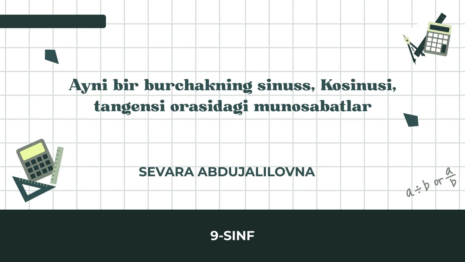 Sinus, Kosinus, Tangens