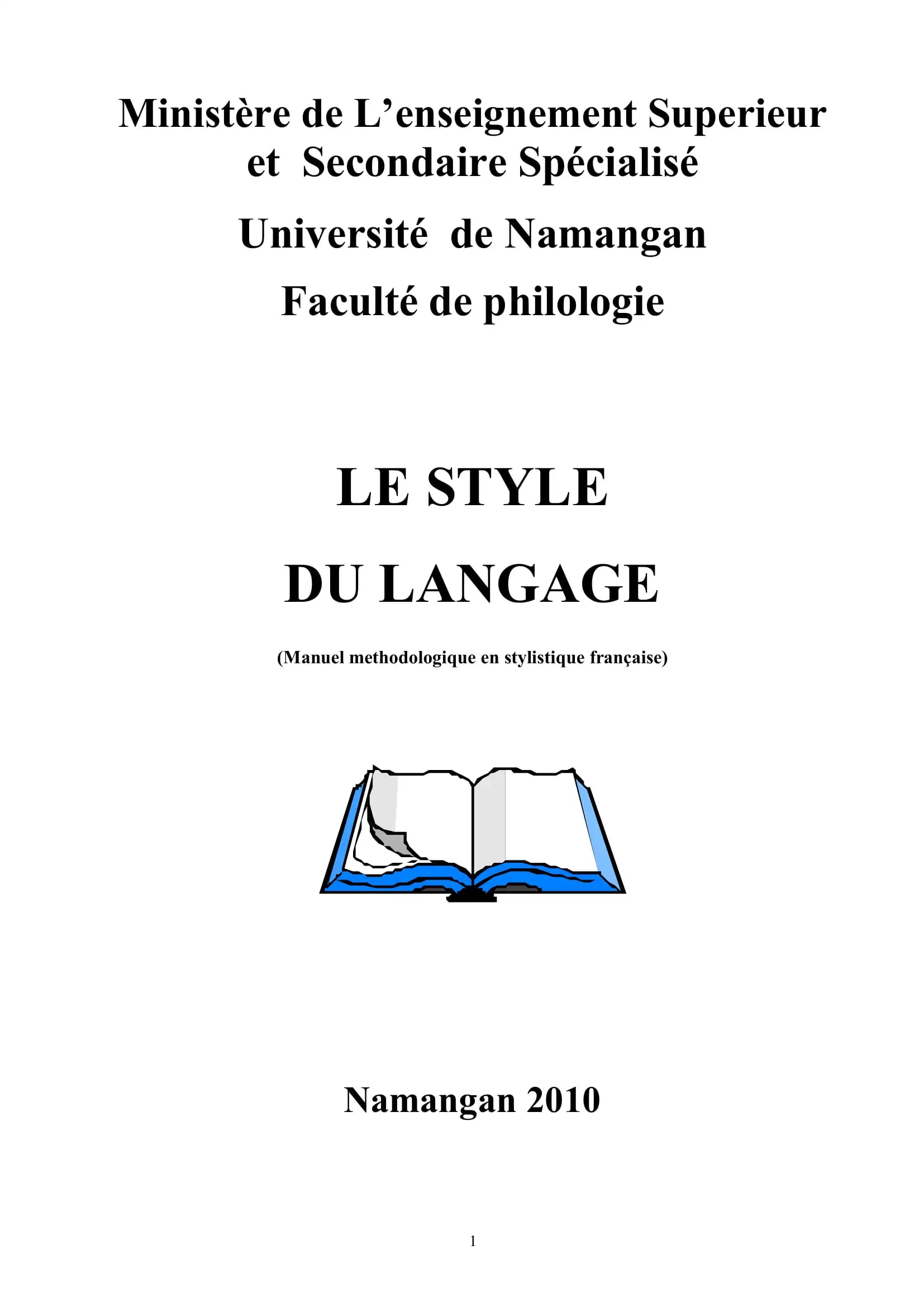 LE STYLE DU LANGAGE