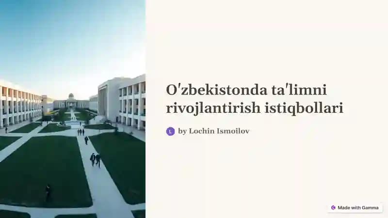 Ta'limning rivojlantirish istiqbollari