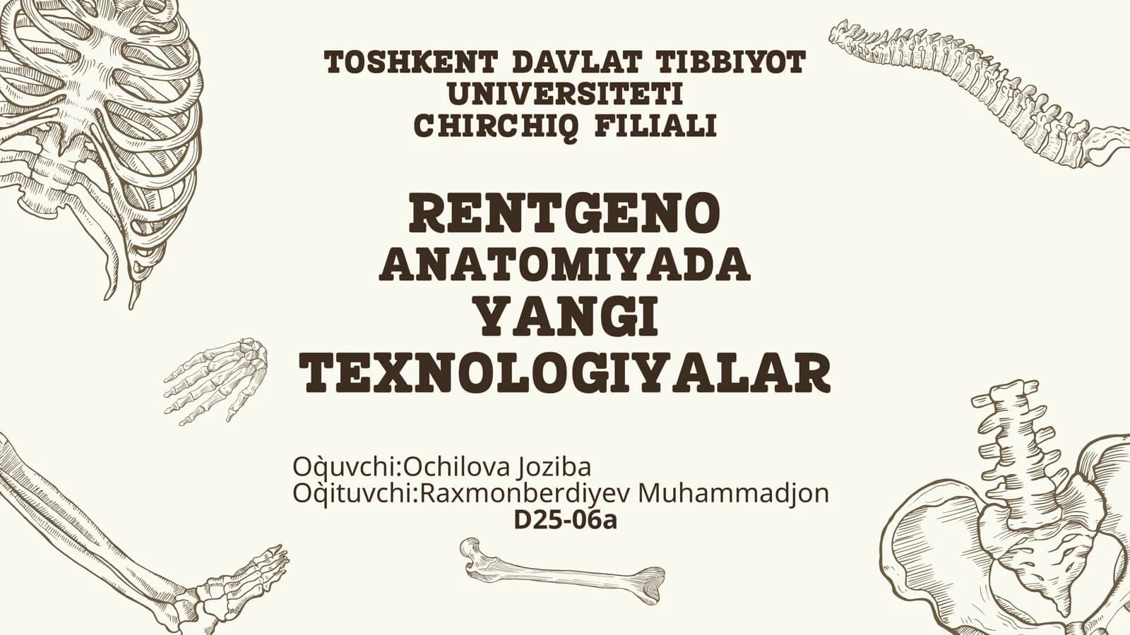 RENTGENO ANATOMIYADA YANGI TEXNOLOGIYALAR