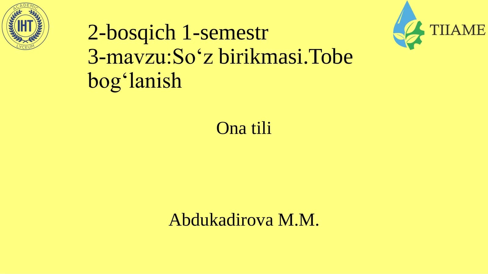 So‘z birikmasi va tobe bog‘lanish