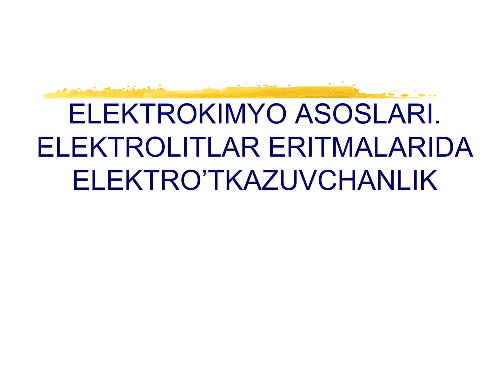 Elektrokimyo asoslari