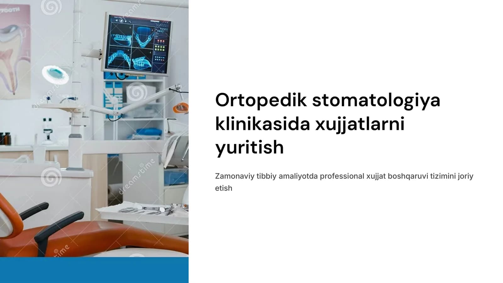 Ortopedik stomatologiya klikasida xujjatlarni yuritish.