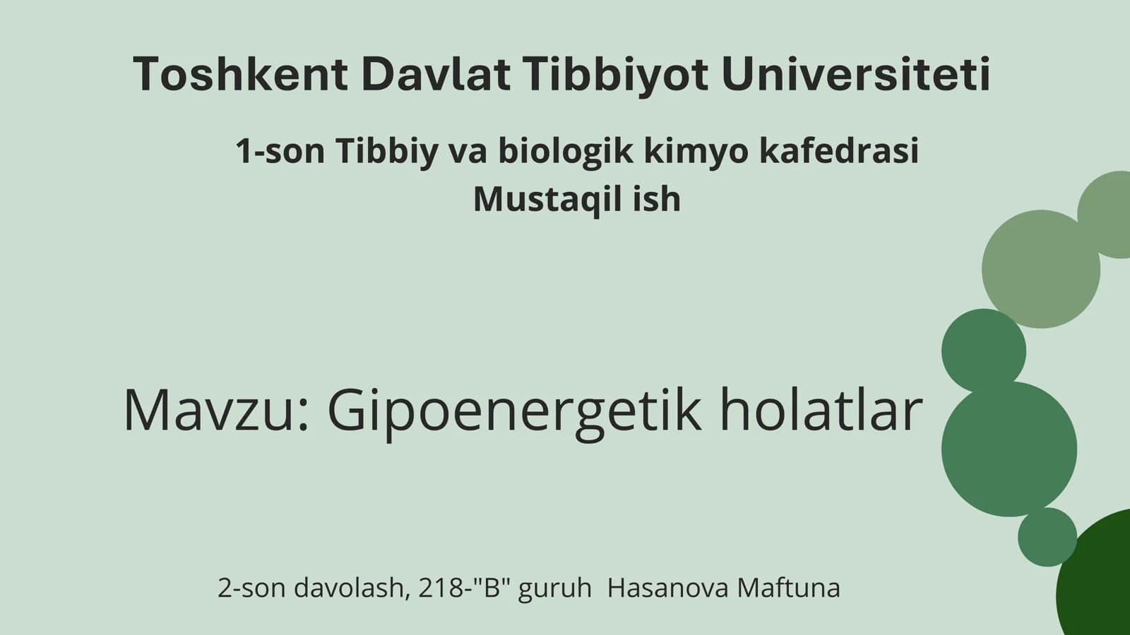 Gipoenergetik holatlar