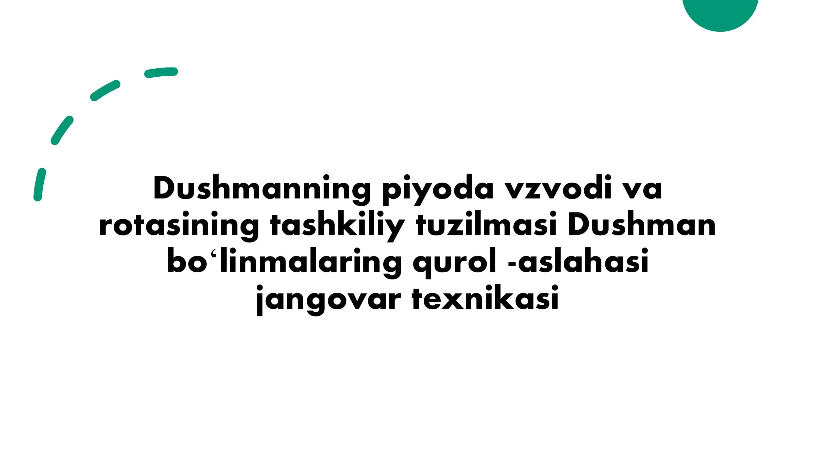 Dushman piyoda bo'linmalari tuzilishi