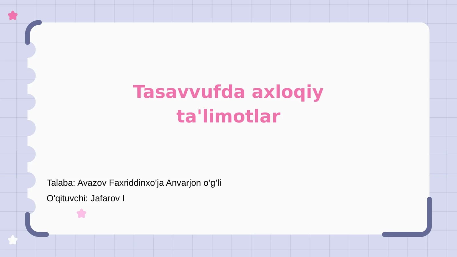 Tasavvufda axloqiy ta'limotlar