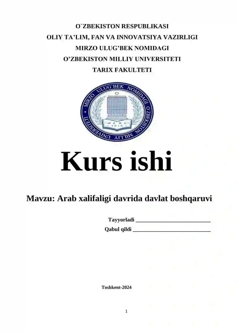 Arab xalifaligi davrida davlat boshqaruvi