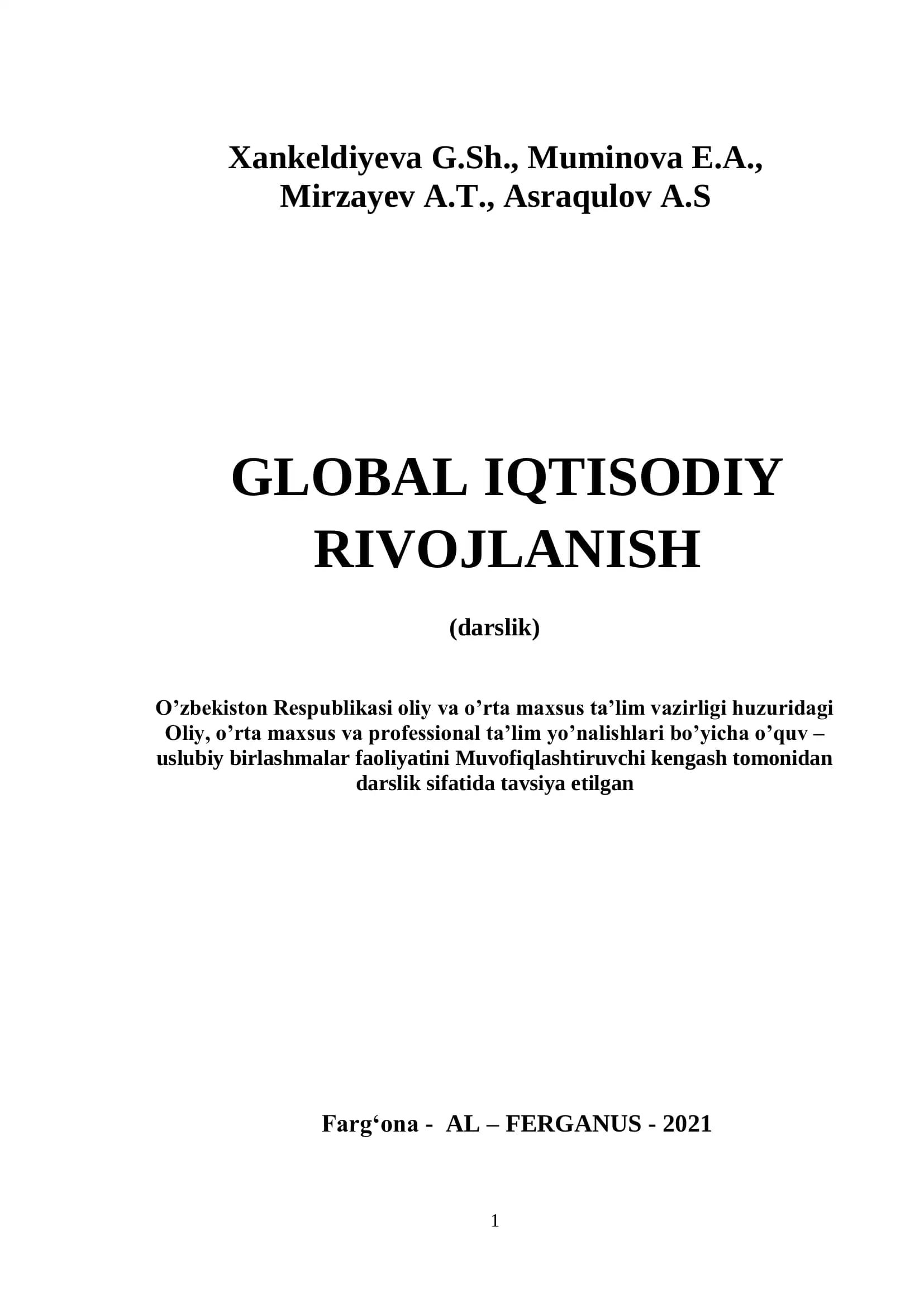 Global iqtisodiy rivojlanish