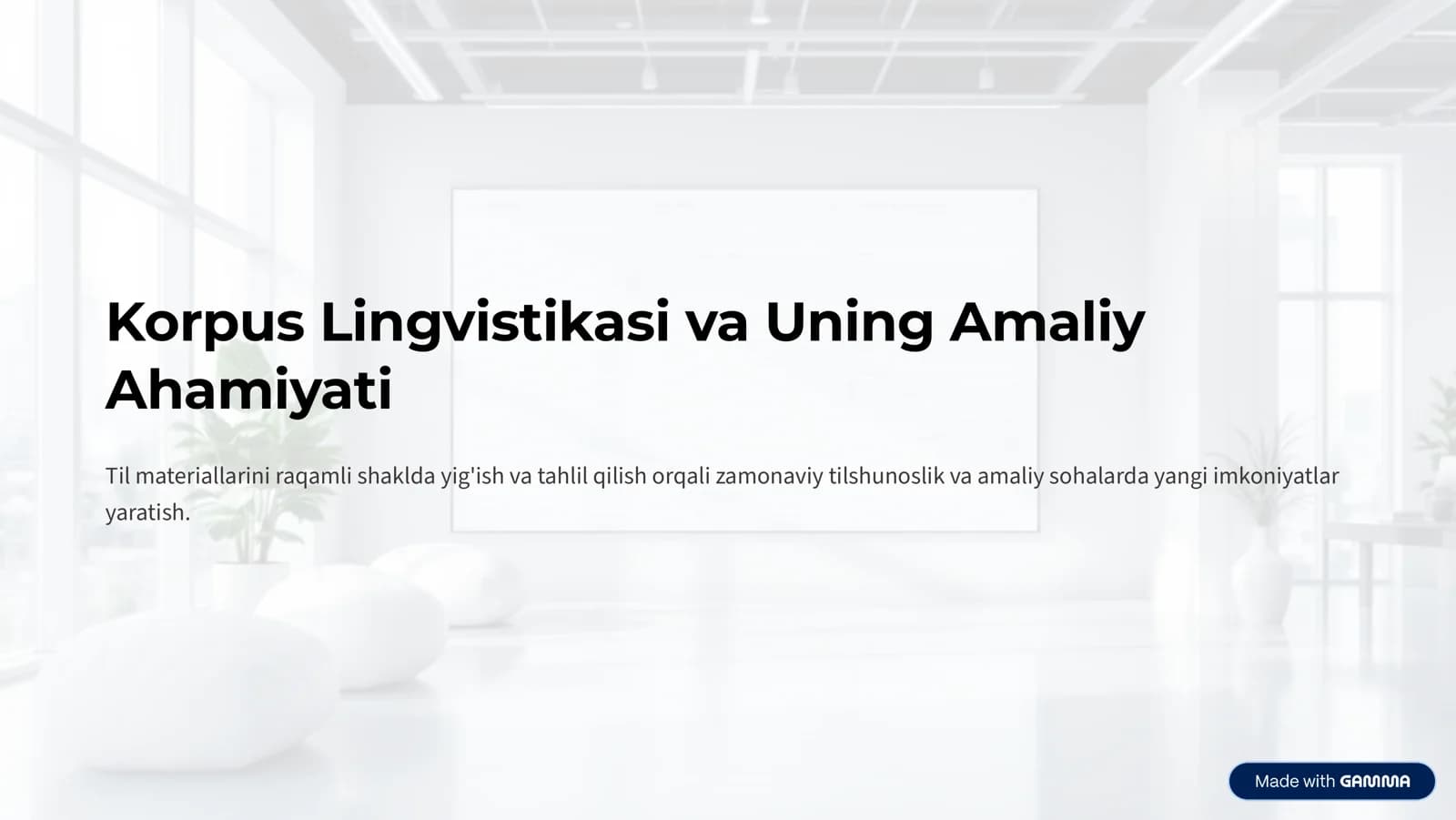 Korpus Lingvistikasi va Uning Amaliy