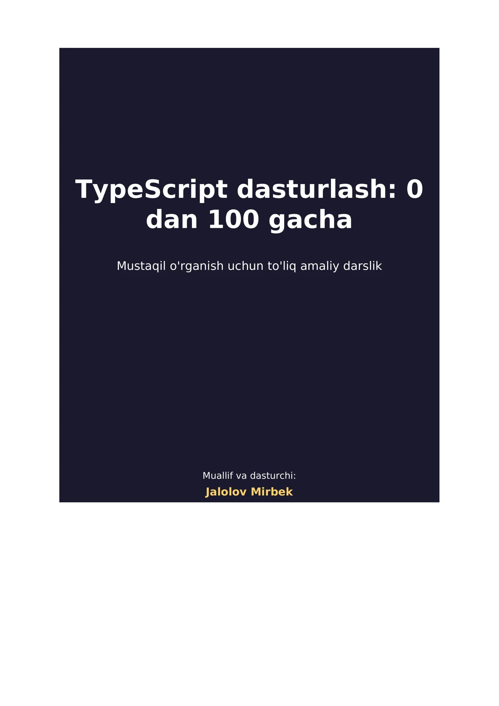 TypeScript dasturlash