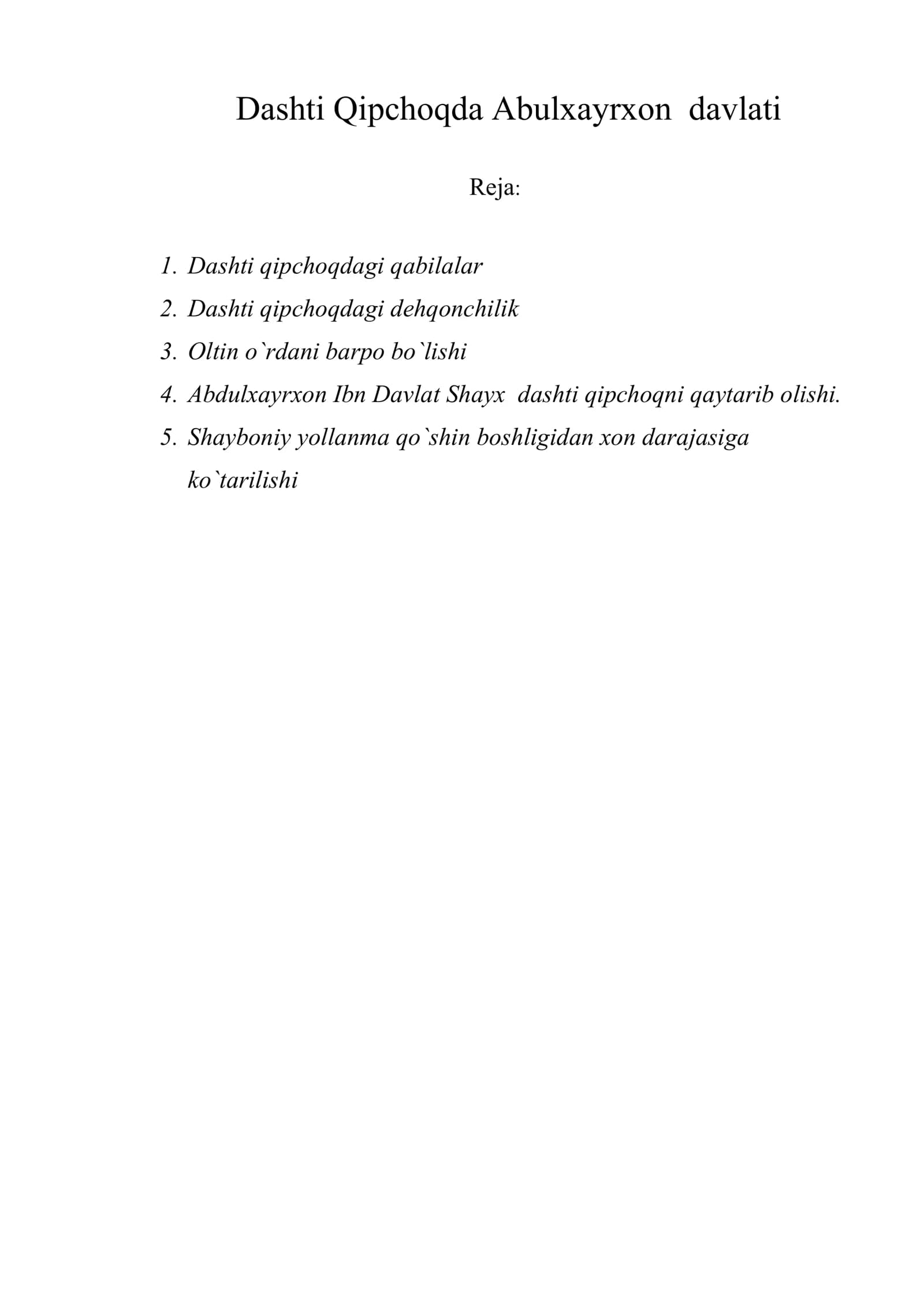 Dashti Qipchoqda Abulxayrxon davlati