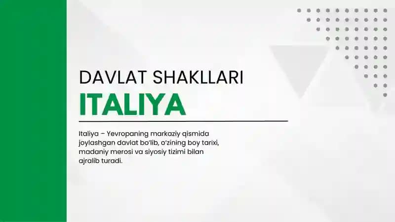 Italiya davlat shakllari prezentatsiya