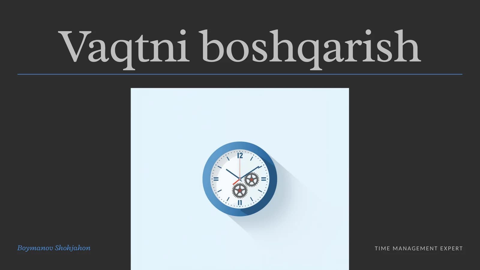 Vaqtni boshqarish prezentatsiyasi